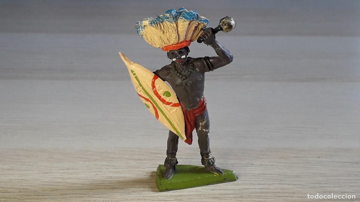 Figuras de goma y PVC: Guerrero Negro Safari &Aacute;frica, goma, Jecsan made in Spain, original a&ntilde;os 50-60.