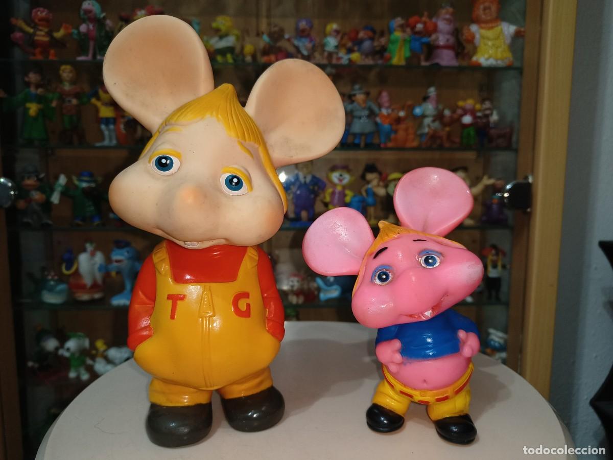 Figuras de goma y PVC: Ocasion coleccionistas ! 2 antiguas figuras goma blanda Topo Gigio tipo chifle no jugasa a&ntilde;os 80