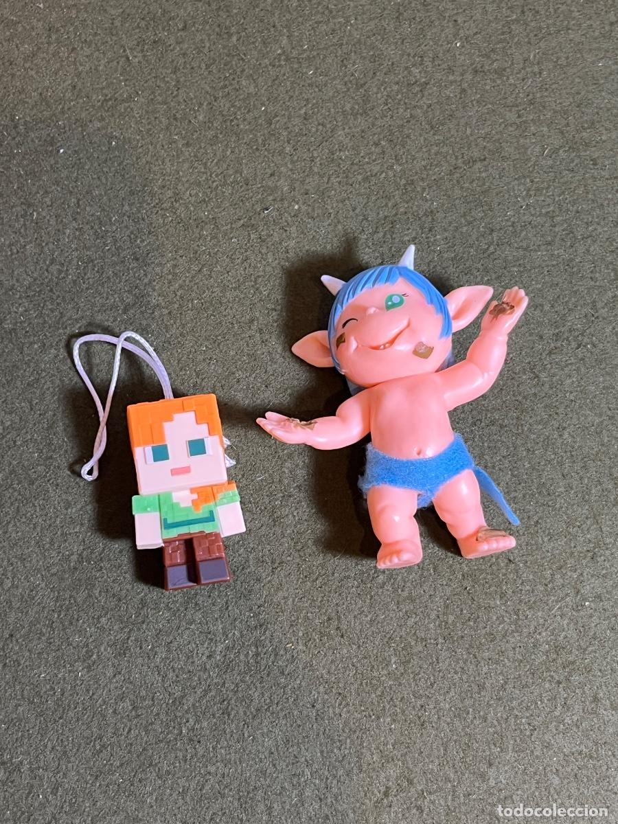 Figuras de goma y PVC: Lote Figuras Kinder Joy Minecraft Alex y Duende Toread Aby Vintage A&ntilde;os 90