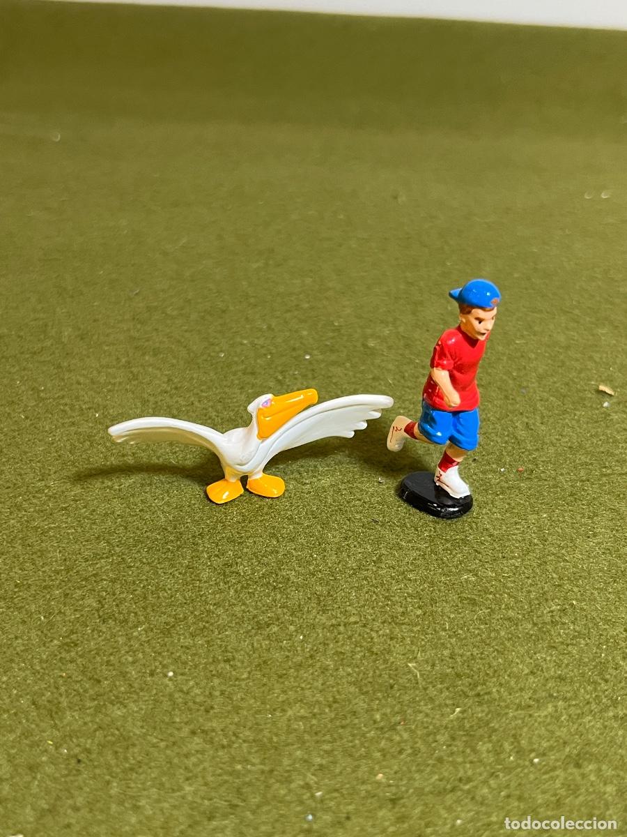 Figuras de goma Kinder: Lote Figuras Promocionales Vintage Pel&iacute;cano IGLO 1998 y Ni&ntilde;o Kinder Sorpresa MP 1998