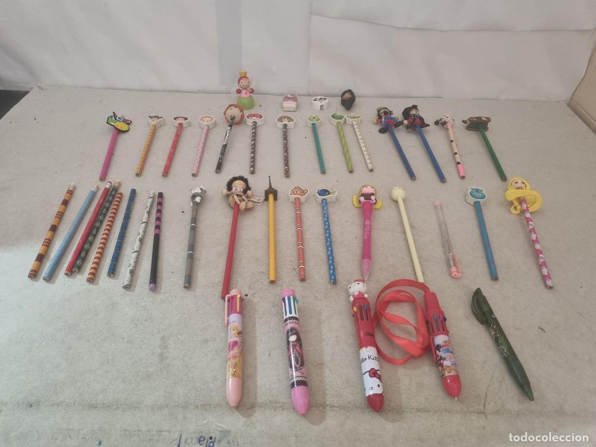 Figuras de goma y PVC: Lote de lapices con capucha variados - Foto 9