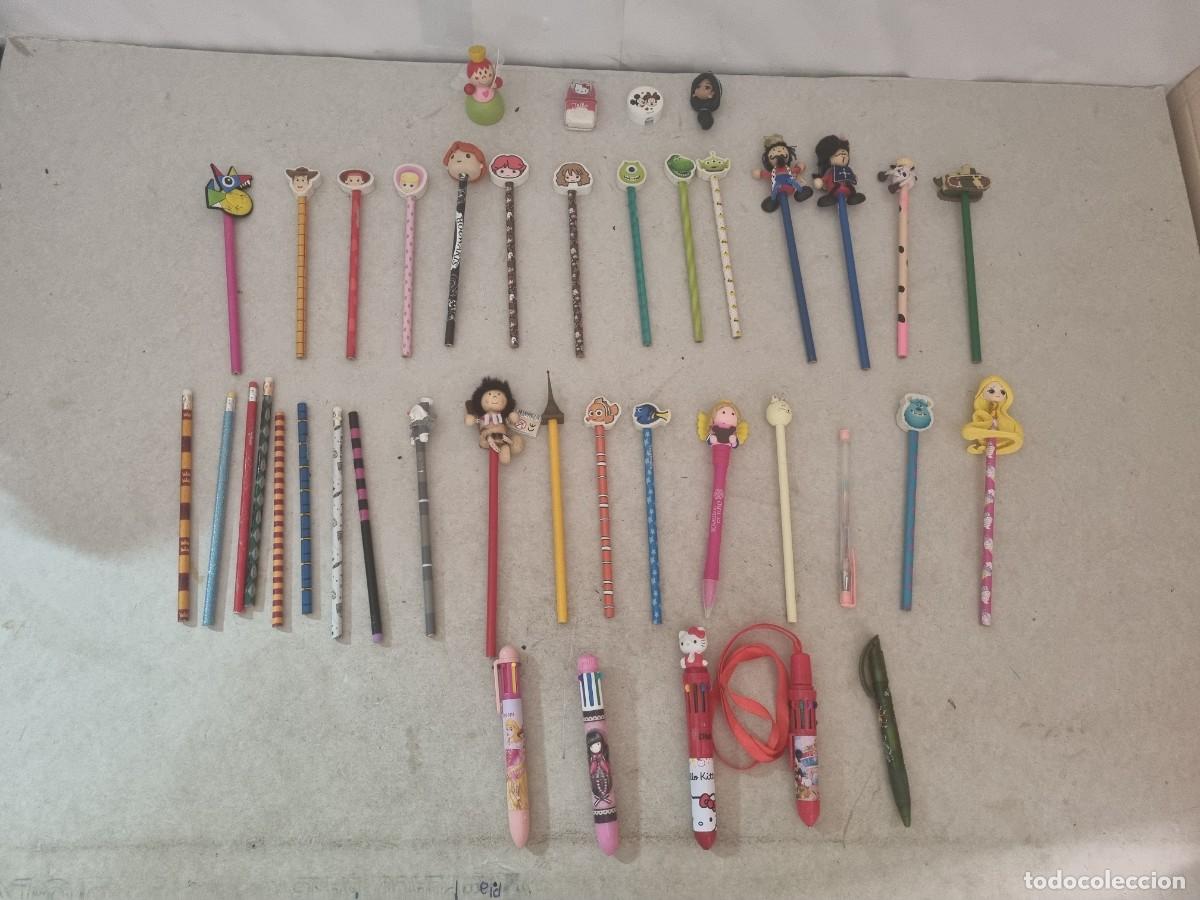 Figuras de goma y PVC: Lote de lapices con capucha variados - Foto 10