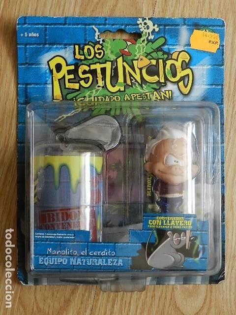 Figuras de goma y PVC: Los Pestuncios &iexcl;Cuidado apestan! Manolito el cerdito Equipo naturaleza MEG a&ntilde;o 2009 Giochi preziosi