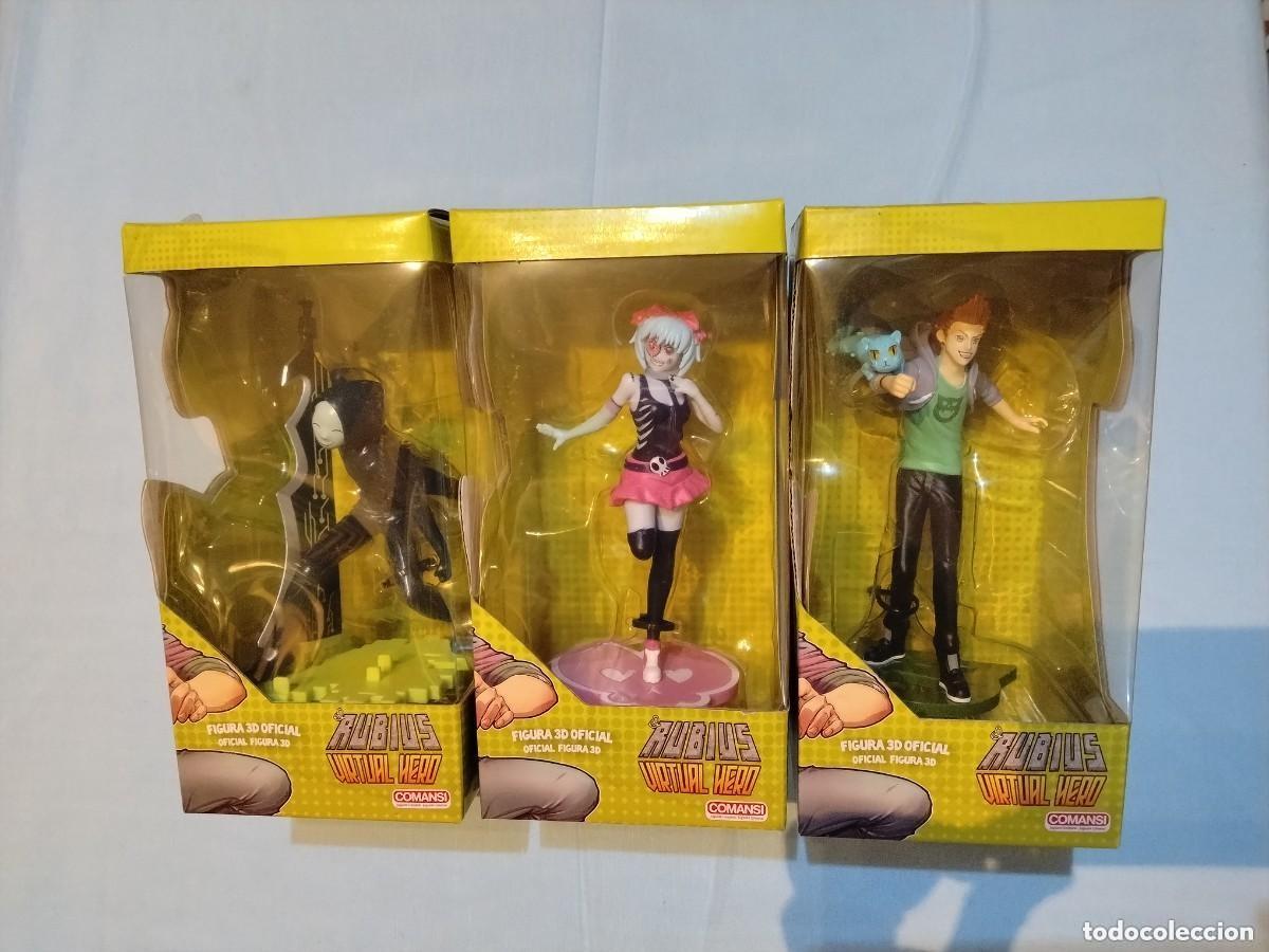 Figure di Gomma e PVC: LOTE DE 3 Figuras 3D - El Rubius - H&eacute;roe Virtual - Comansi 14 cm (OFICIAL)