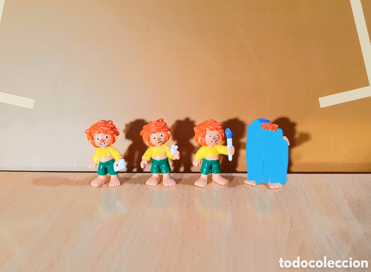 Figuras de goma y PVC: Lote 3 figuras Pumucki Bully 80