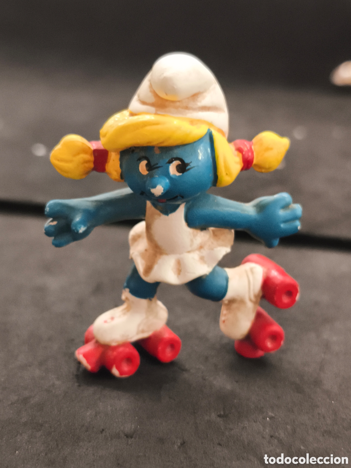 Figuras de Borracha e PVC: Pitufina patinadora, Germany 1980