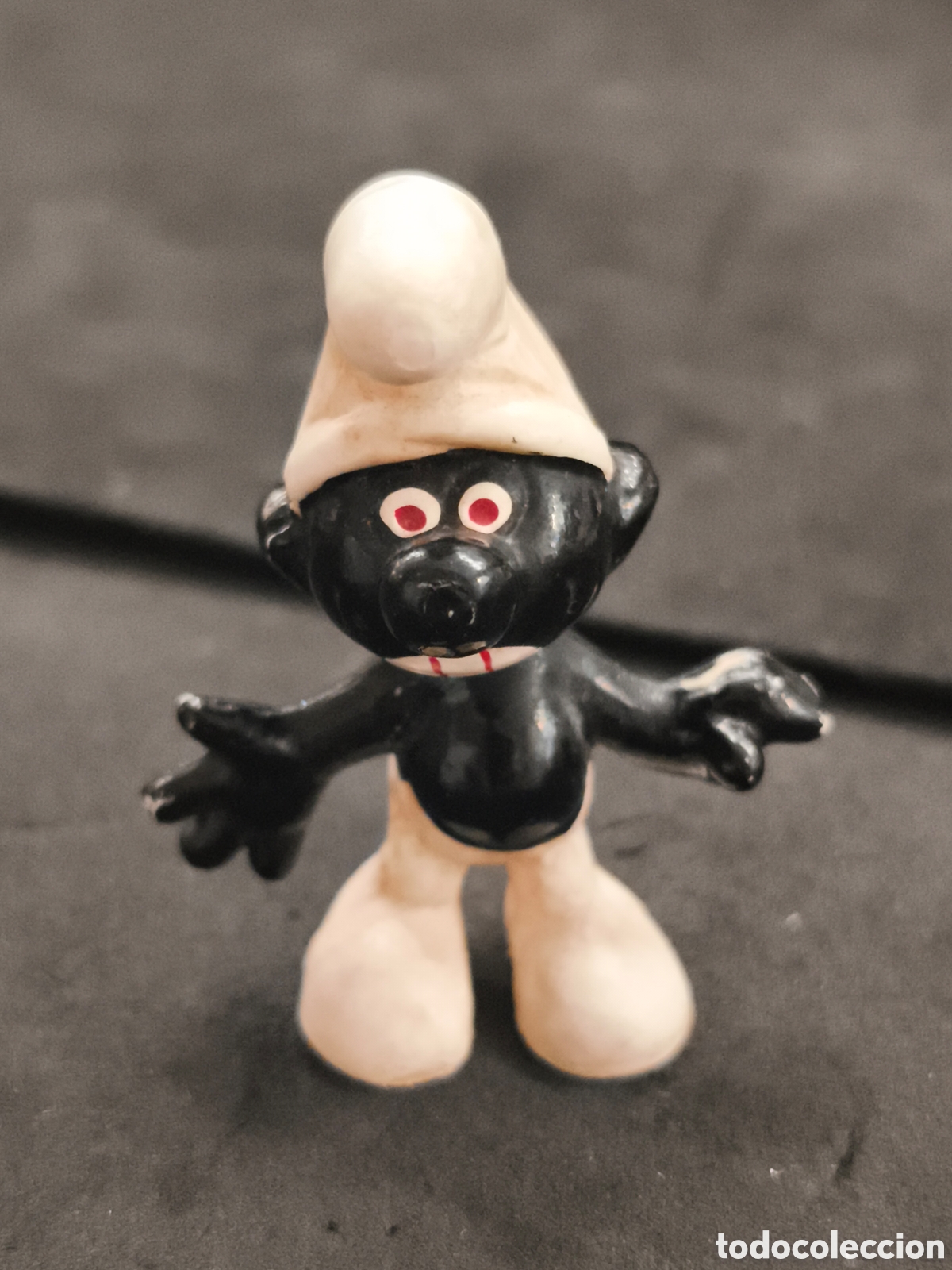 Figuras de Borracha e PVC: Pitufo negro, sin marca