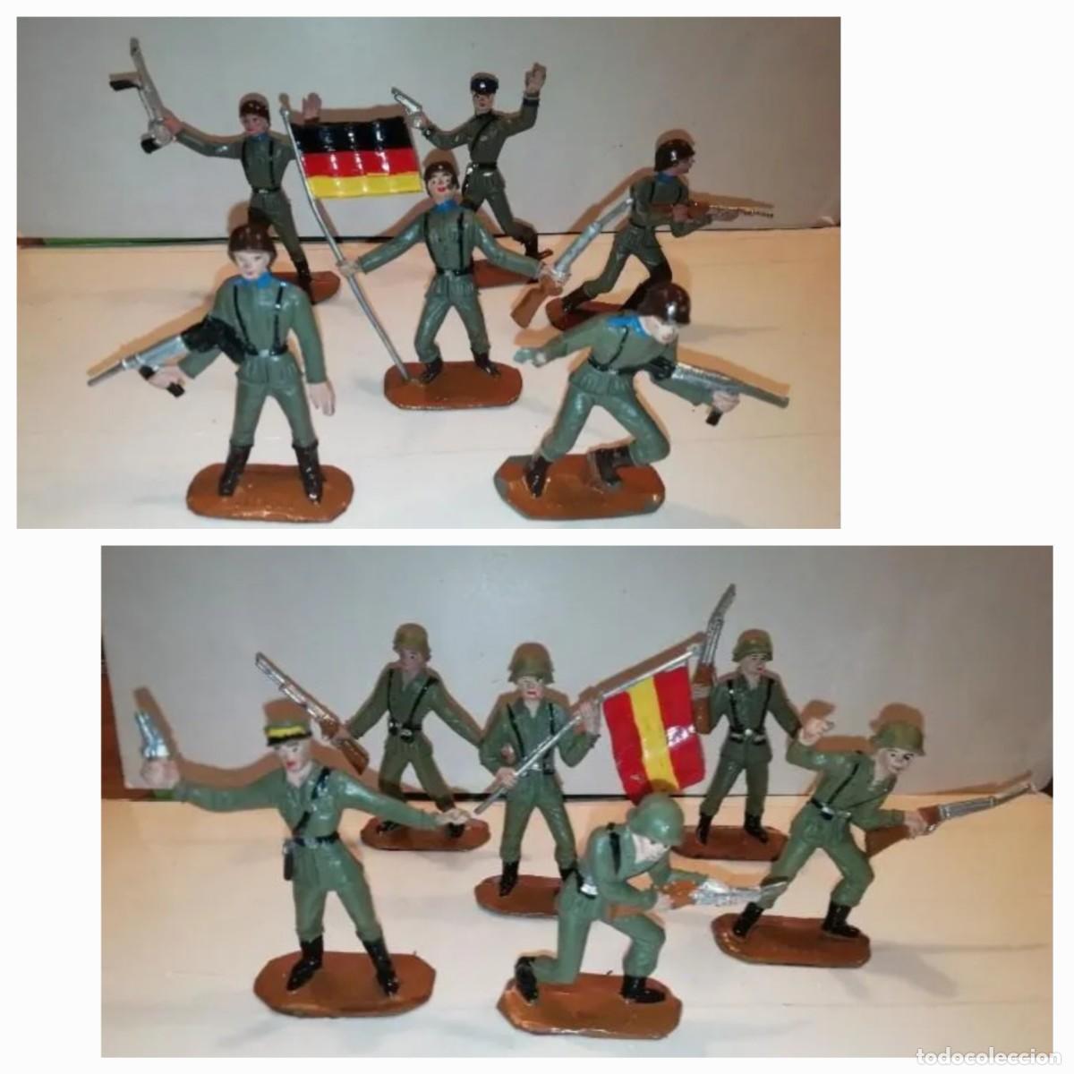 Figuras de goma y PVC: Reservado para Renato !! COMANSI 12 SOLDADOS DEL MUNDO 6 ALEMANES Y 6 ESPA&Ntilde;OLES A&Ntilde;OS 60-70 RAITOYS