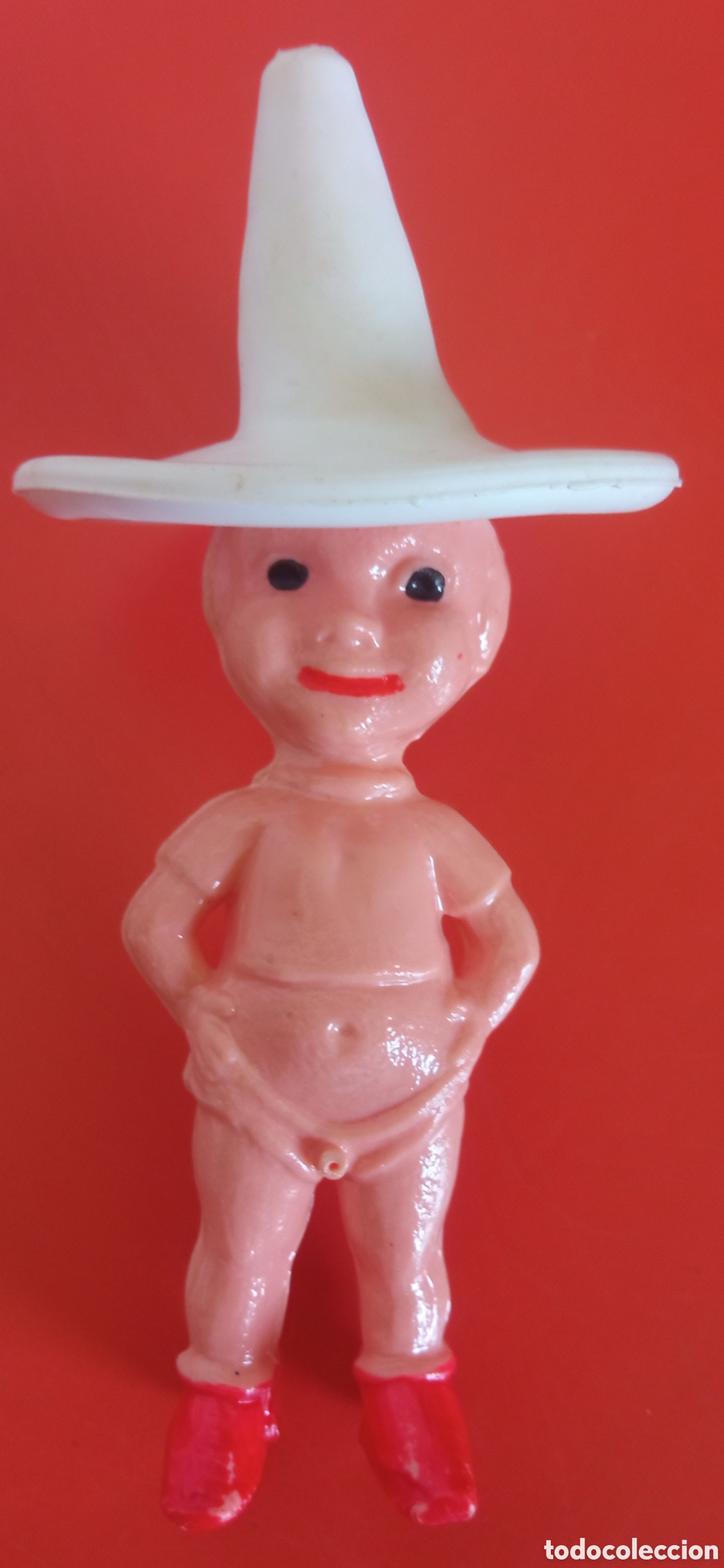 Figuras de goma y PVC: MU&Ntilde;ECO PIS SOMBRERO MEXICANO BARATIJA KIOSKO.LA ILUSI&Oacute;N 70'S.NUEVO.