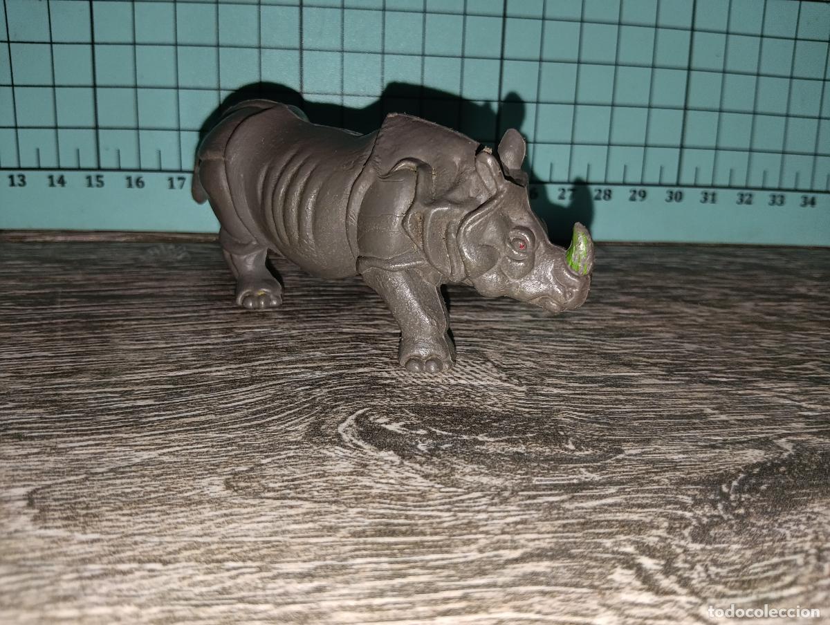 Figuras de goma y PVC: Antigua figura rinoceronte animales salvajes vintage a&ntilde;os 70-80