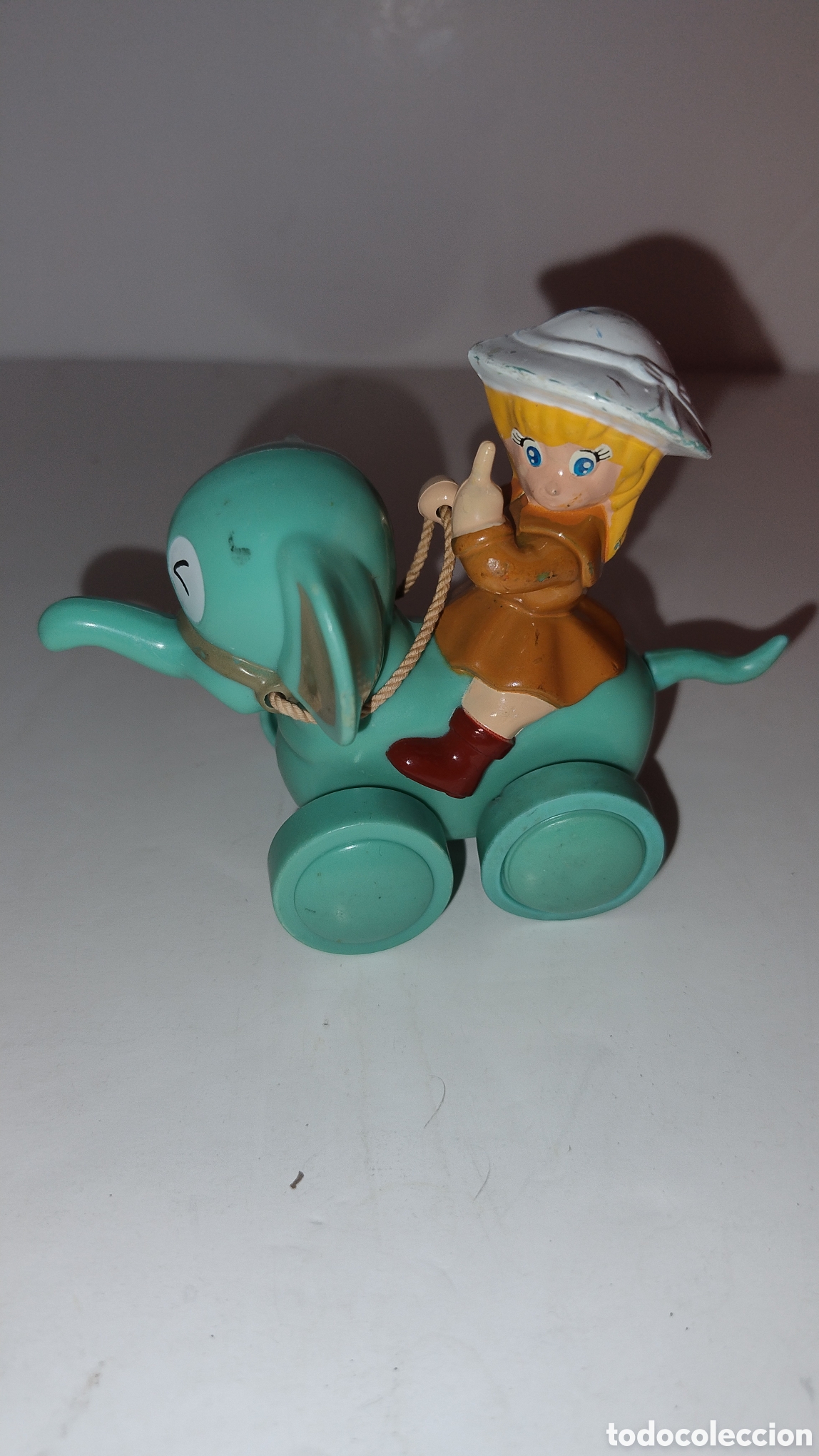 Rubber and PVC Figures: Figura elefante con ni&ntilde;a pl&aacute;stico duro