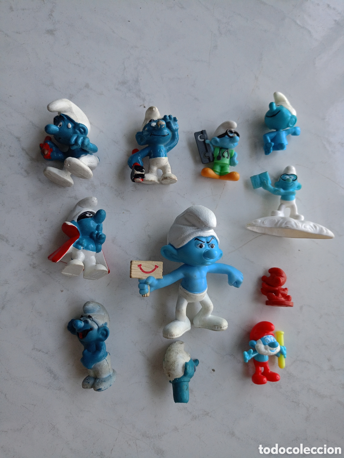 Rubber and PVC Figures: Gran lote de figuras juguetes pitufos
