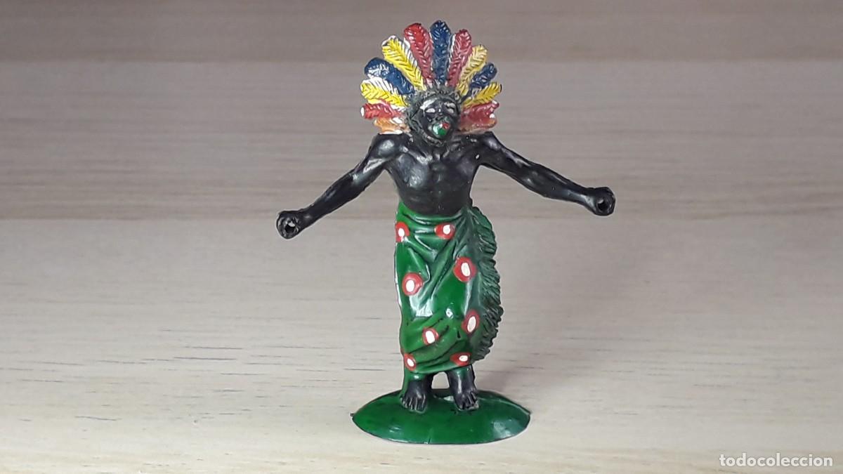Gummi- und PVC-Figuren: Guerrero negro Kakuana Safari &Aacute;frica, fabricado en goma, Pech PH Spain, original a&ntilde;os 50-60.