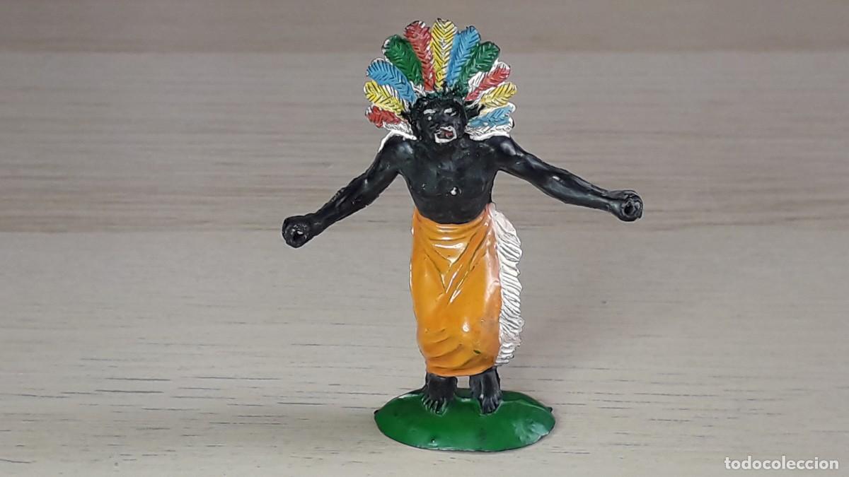 Gummi- und PVC-Figuren: Guerrero negro Kakuana Safari &Aacute;frica, fabricado en goma, Pech PH Spain, original a&ntilde;os 50-60.