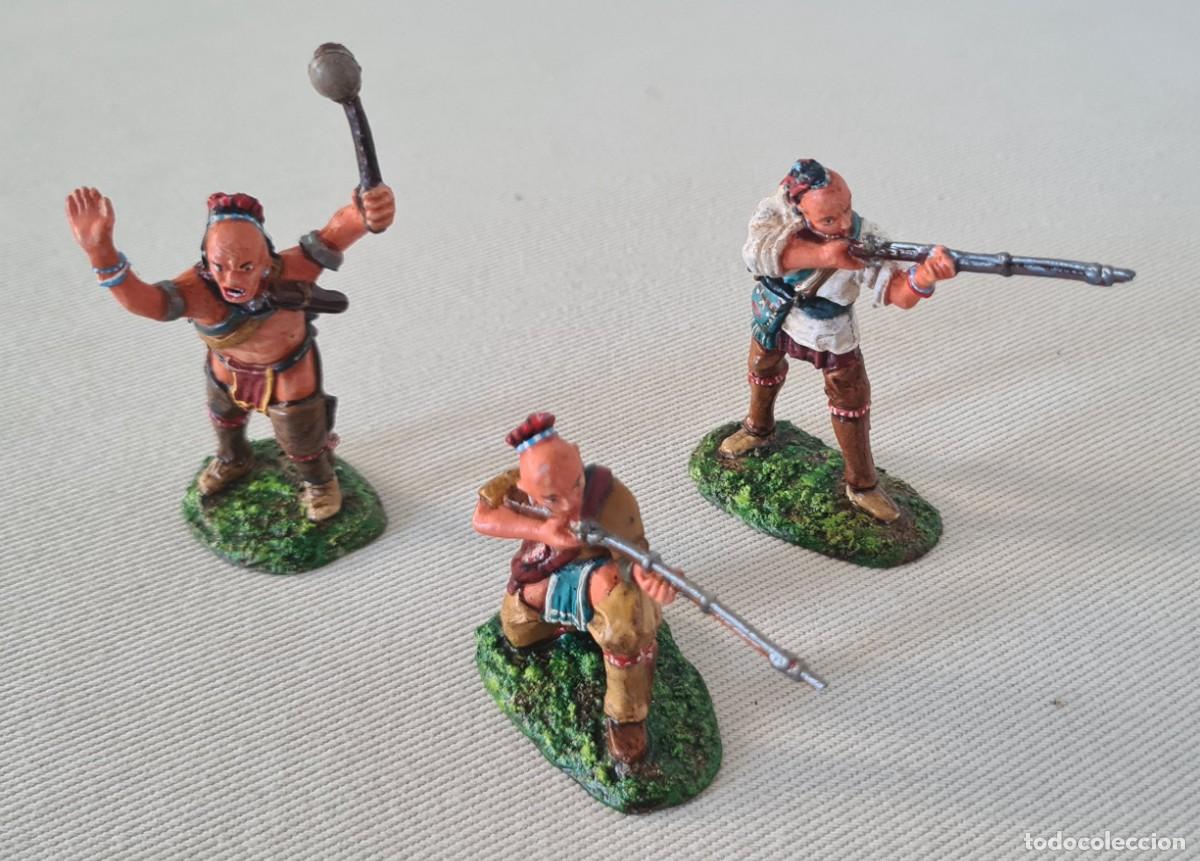 Rubber and PVC Figures: 1/32 Armies in Plastic French & Indian War 3 WOODLAND INDIAN PINTADOS EN BUENA CALIDAD