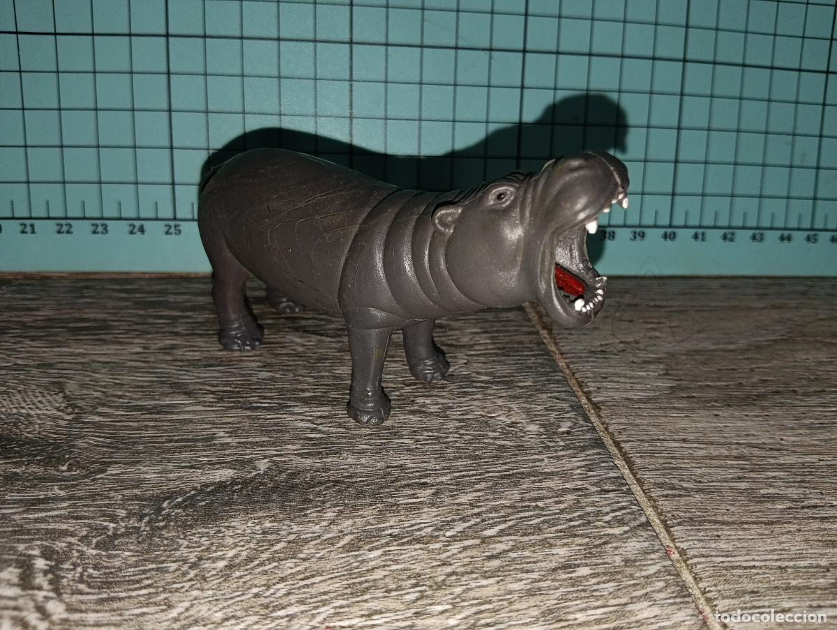 Figuras de goma y PVC: Antigua figura Hipop&oacute;tamo animales salvajes vintage a&ntilde;os 70-80