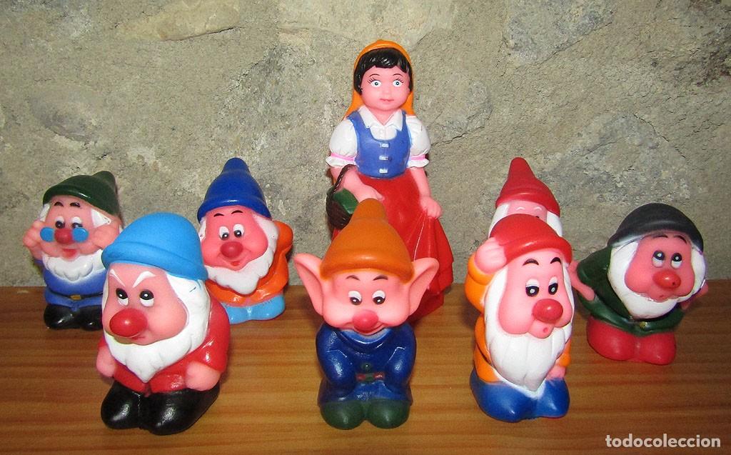 Figuras de goma y PVC: BLANCANIEVES Y LOS 7 ENANITOS - ANTIGUOS MU&Ntilde;ECOS DE CHIFLE O GOMA - A&Ntilde;OS 60/70