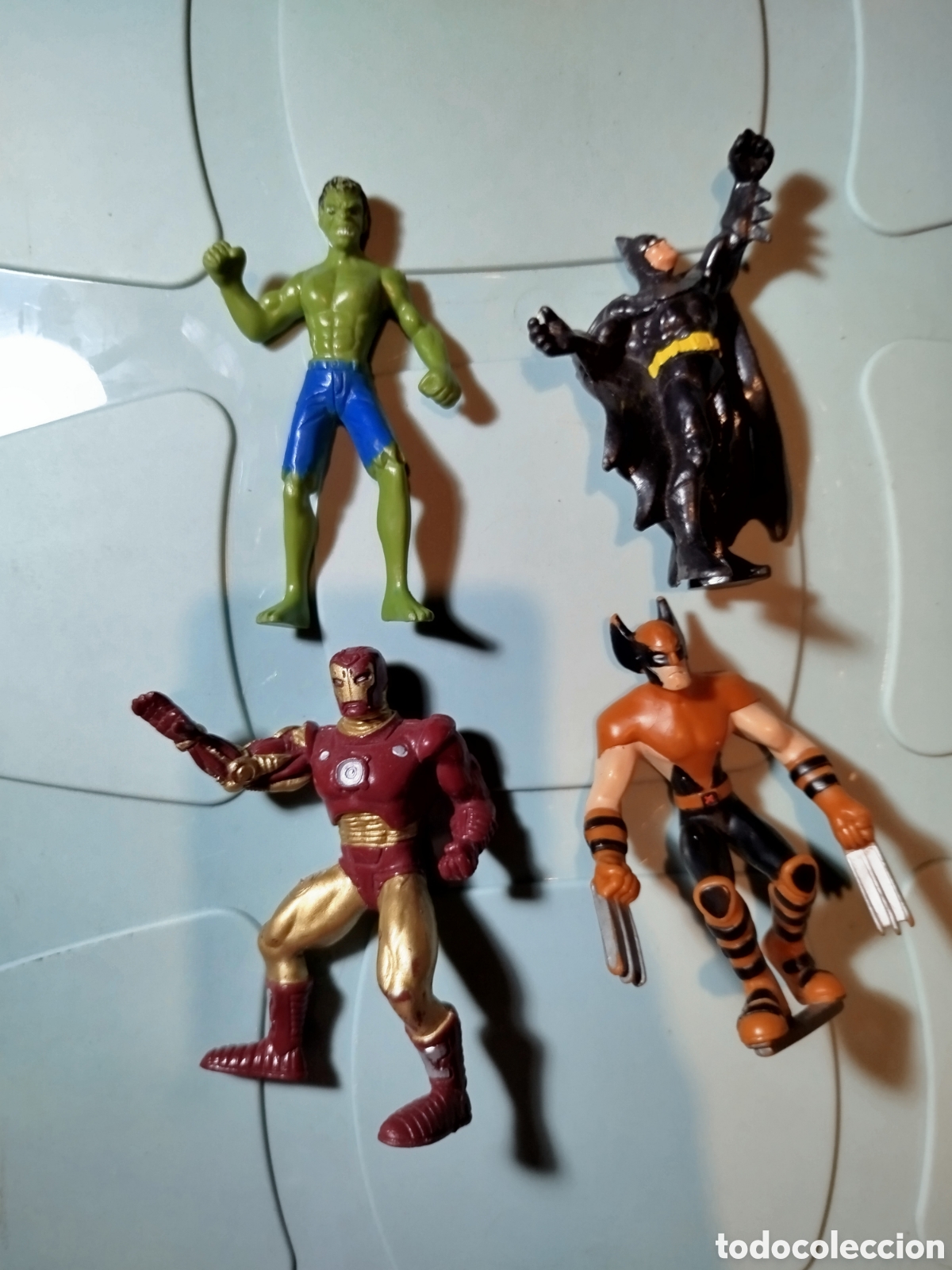 Figuras de goma y PVC: Lote superh&eacute;roes PVC retro