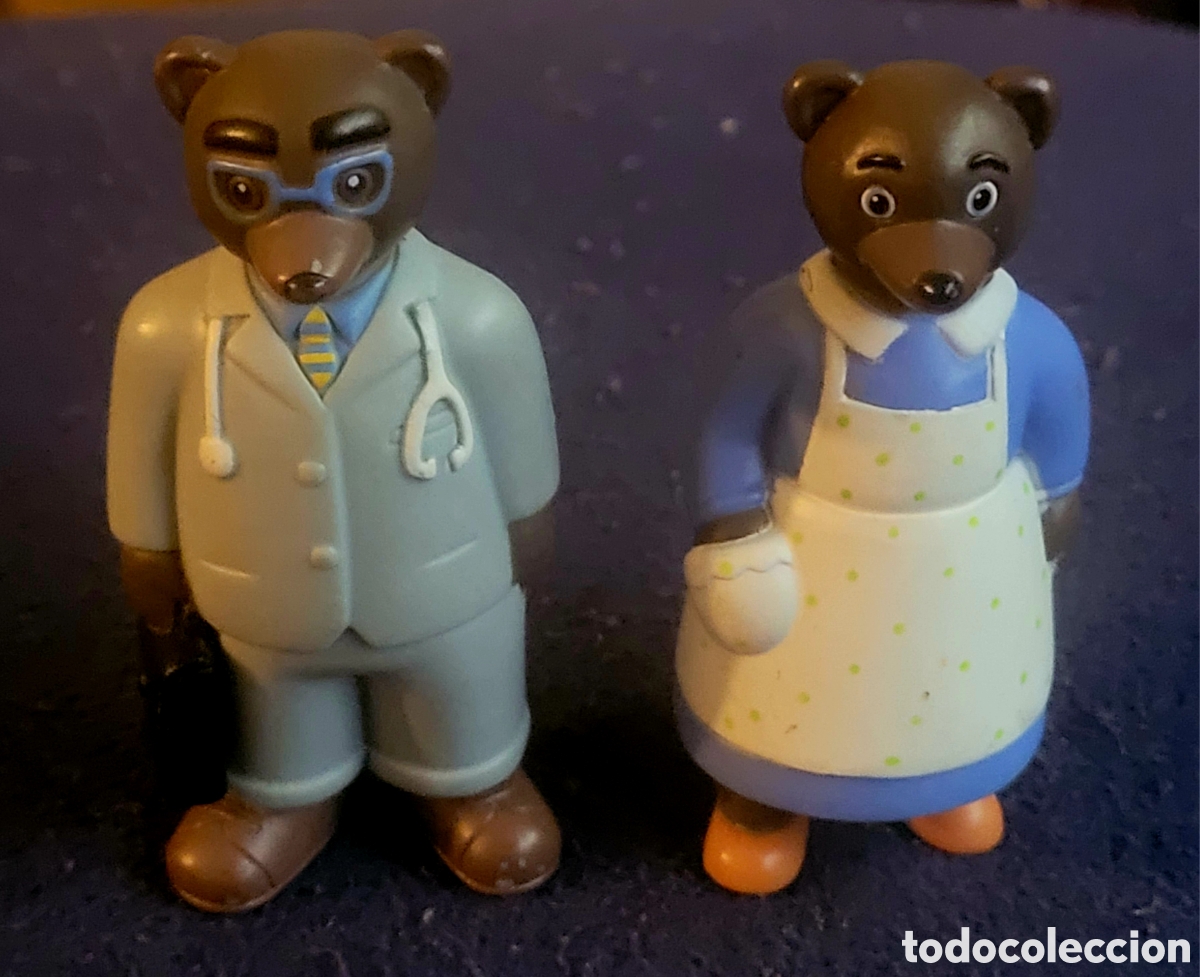 Figuras de goma y PVC: Bonito lote 2 figuras pvc goma Petit Ours Brun Peque&ntilde;o Oso Marron Daniele Bour Bayard Presse 2004