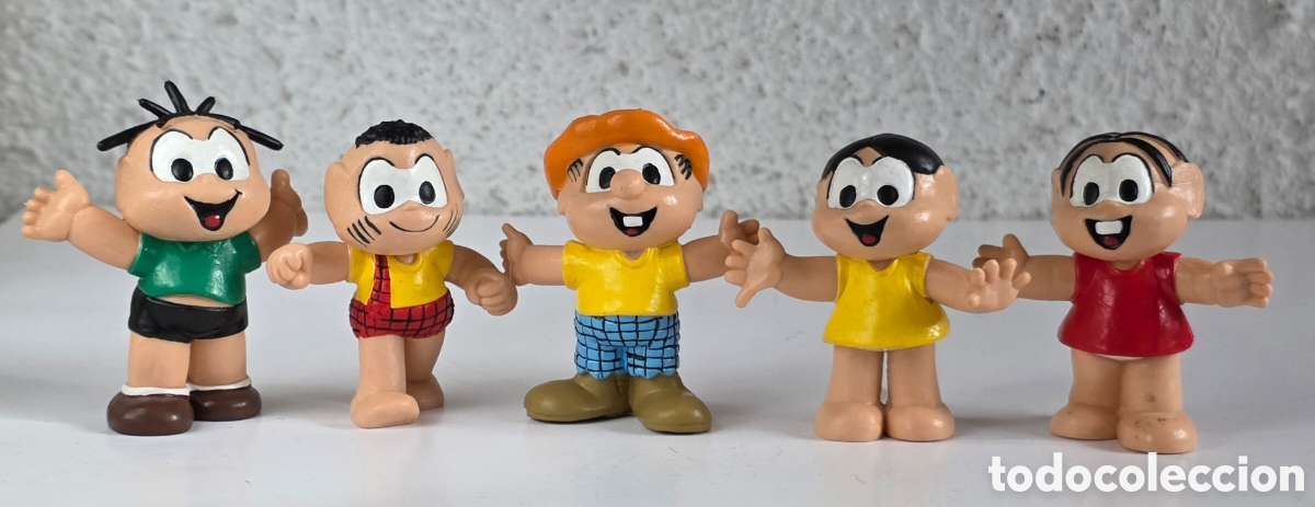 Figuras de goma y PVC: 5 Figuras pvc goma Turma da M&oacute;nica Boneco Cebolinha Mauricio 1986 Maia Borges Portugal