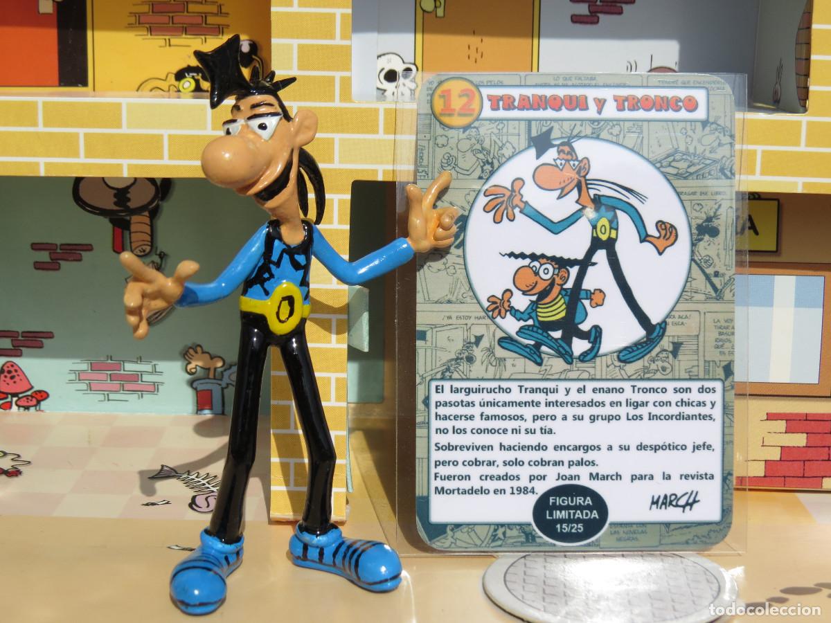 Figuras de goma y PVC: Figura Tranqui y Tronco Joan March Mortadelo Chicha Tato Clodoveo Todos estamos Locos Comics Spain