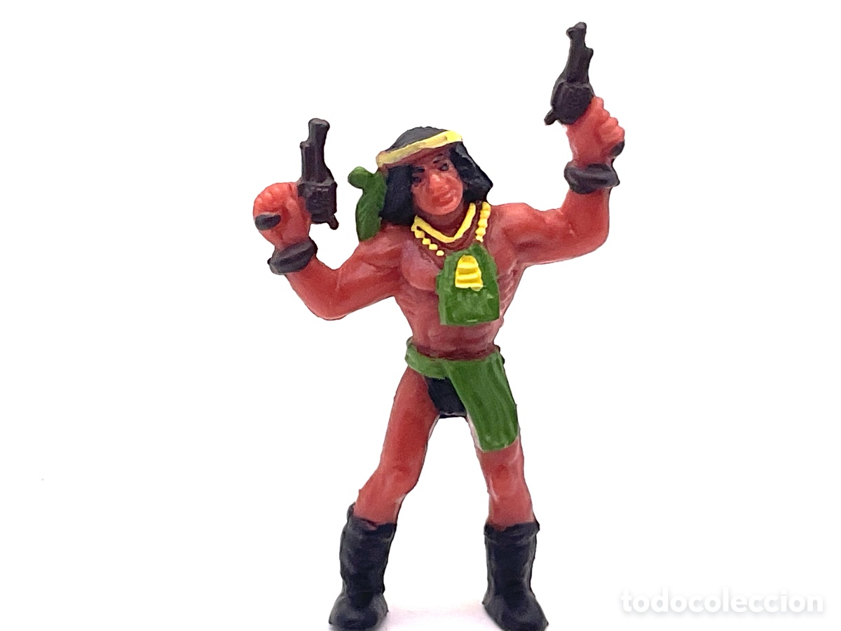 Figuras de goma y PVC: Antigua Figura del Oeste Comansi. Guerrero Indio . III Epoca de Comansi. A&ntilde;os 80/90