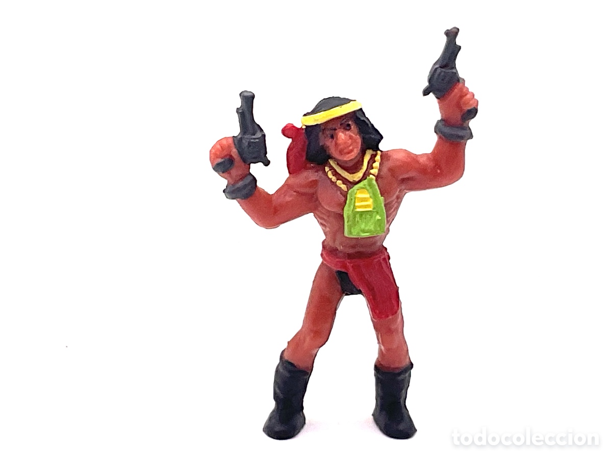 Figuras de goma y PVC: Antigua Figura del Oeste Comansi. Guerrero Indio . III Epoca de Comansi. A&ntilde;os 80/90