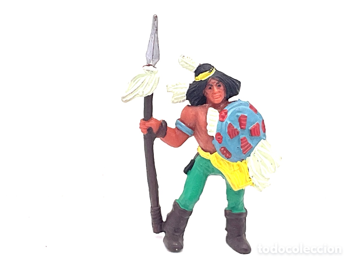 Figuras de goma y PVC: Antigua Figura del Oeste Comansi. Guerrero Indio . III Epoca de Comansi. A&ntilde;os 80/90
