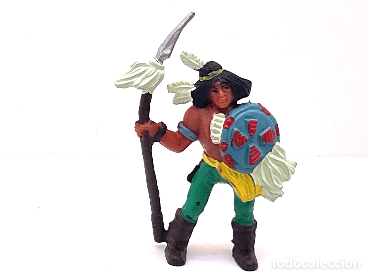 Figuras de goma y PVC: Antigua Figura del Oeste Comansi. Guerrero Indio . III Epoca de Comansi. A&ntilde;os 80/90