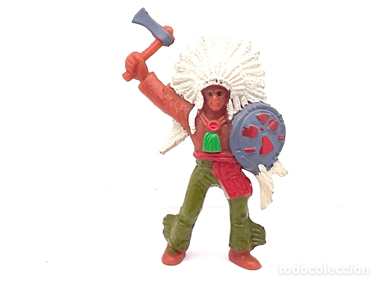 Figuras de goma y PVC: Antigua Figura del Oeste Comansi. Guerrero Indio . III Epoca de Comansi. A&ntilde;os 80/90