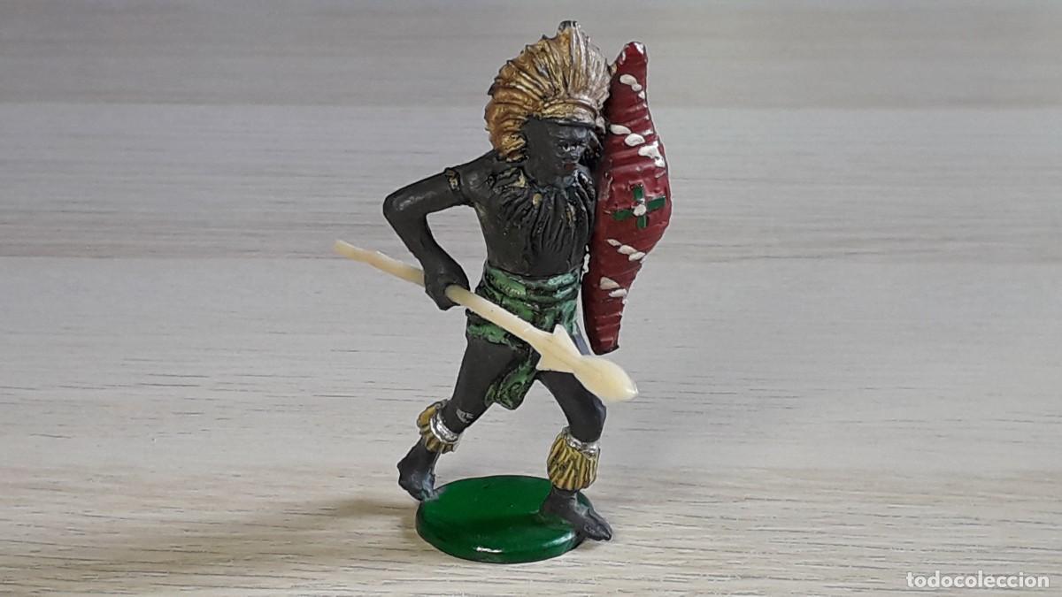 Figuras de goma y PVC: Guerrero negro Safari &Aacute;frica, fabricado en goma, Gama Spain tipo Pech, original a&ntilde;os 50.