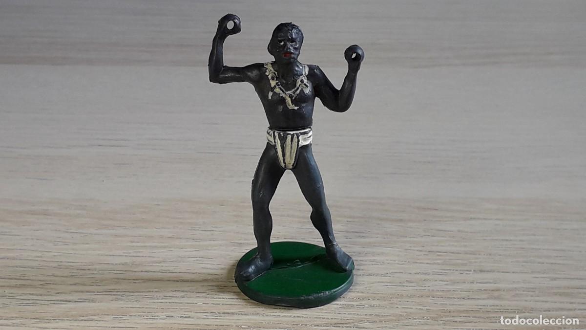Figuras de goma y PVC: Guerrero Negro &Aacute;frica Jungla Safari, goma, Gama made in Spain, tipo Jecsan, original a&ntilde;os 50.