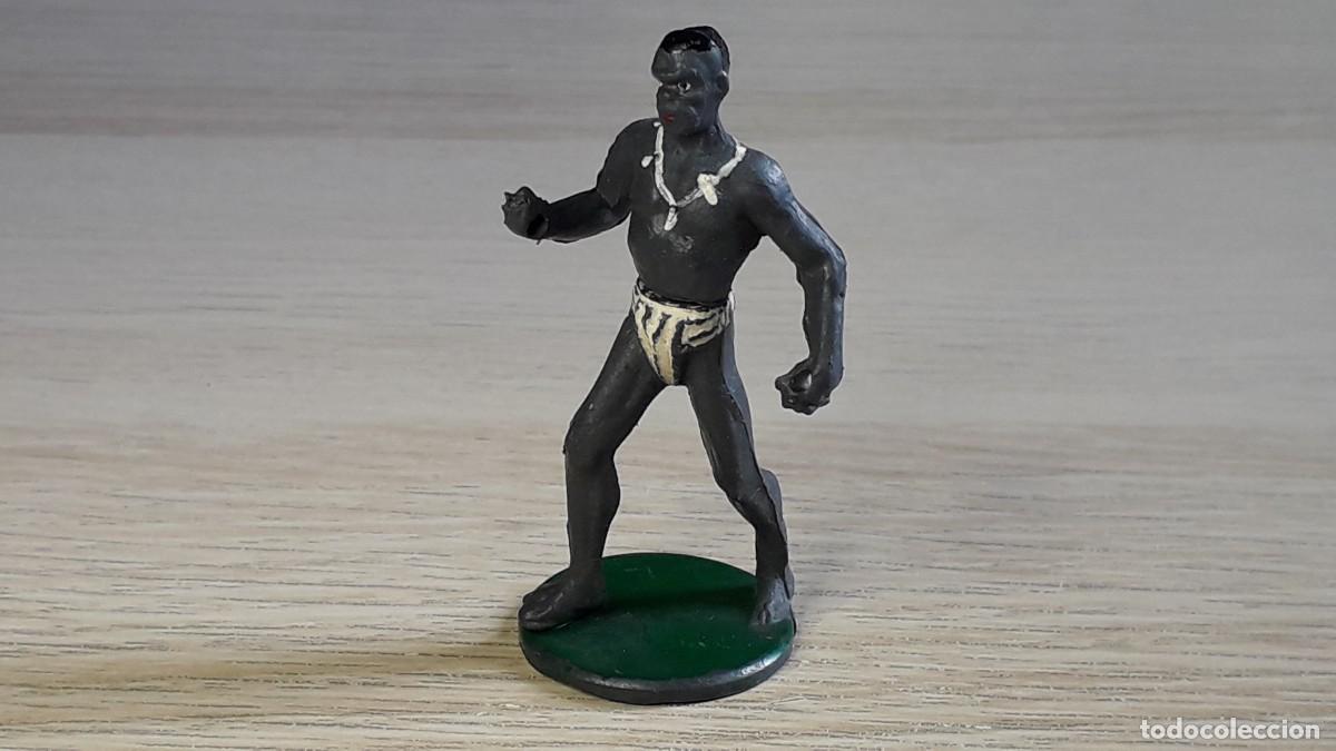 Figuras de goma y PVC: Guerrero Negro &Aacute;frica Jungla Safari, goma, Gama made in Spain, tipo Jecsan, original a&ntilde;os 50.