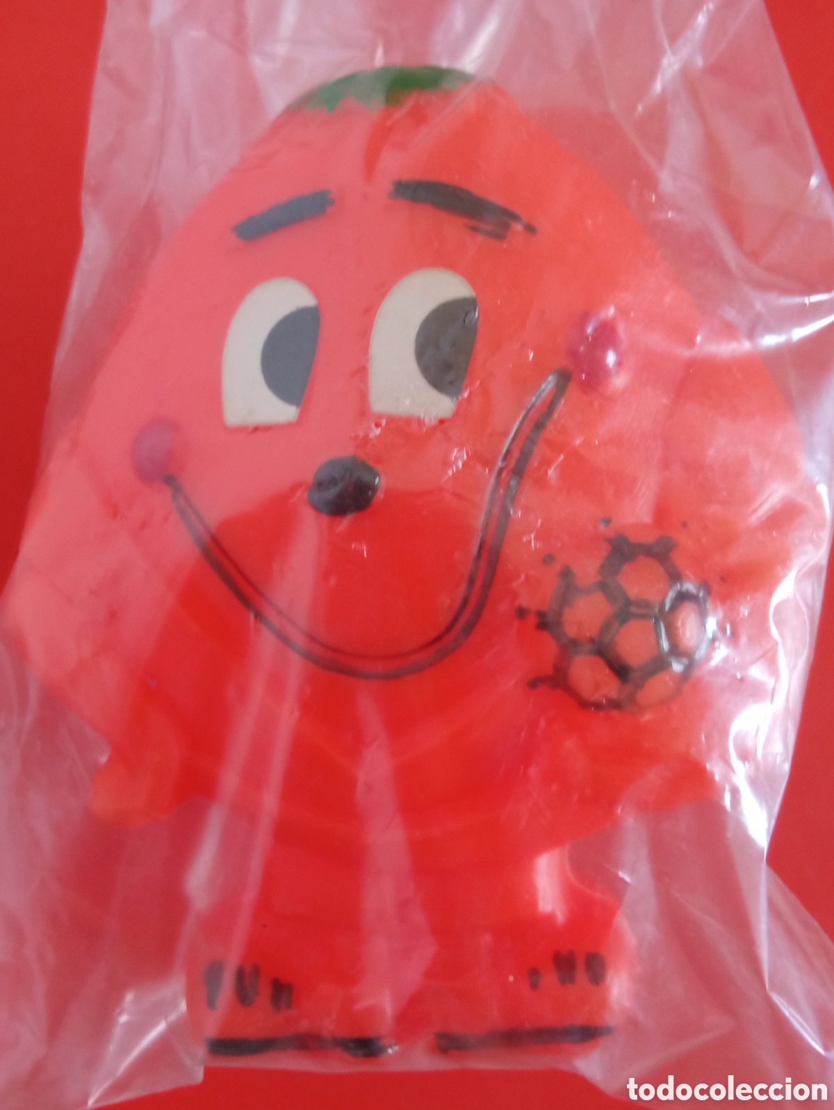 Figuras de goma y PVC: HUCHA NARANJITO MUNDIAL 82 DE PL&Aacute;STICO SOPLADO DURO.EN BOLSA PESTA&Ntilde;A SIN ABRIR.
