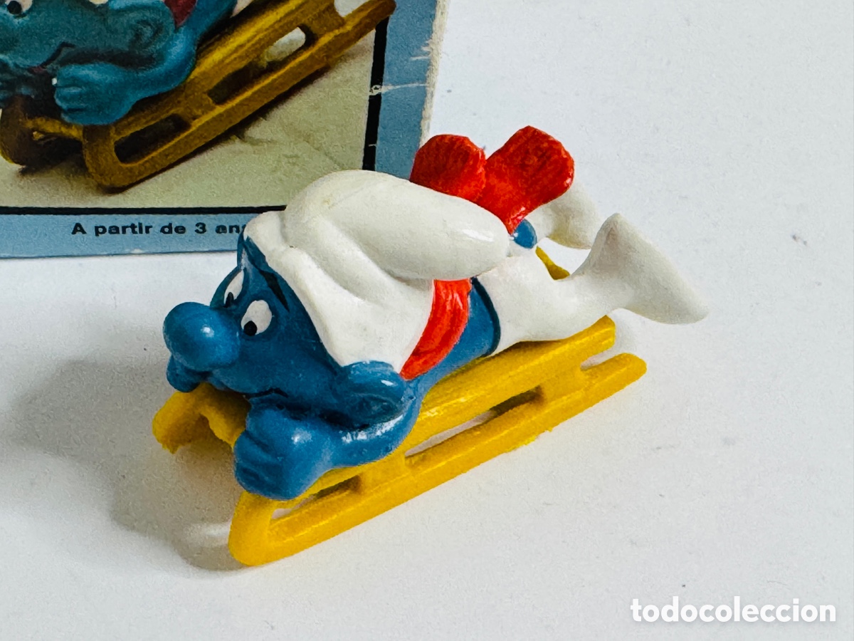 Figuras de goma y PVC: Pitufo en Trineo en caja - Foto 6
