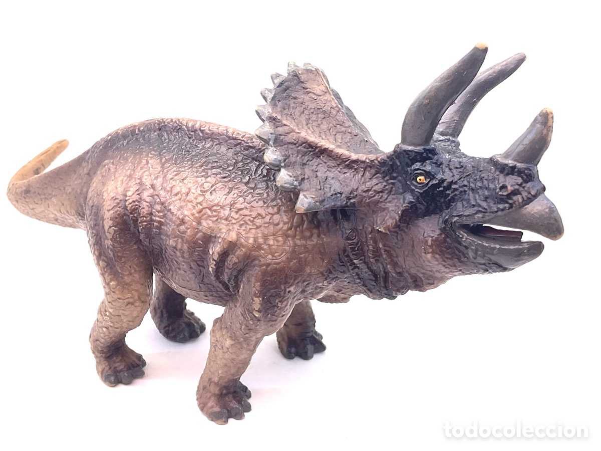 Figuras de goma y PVC: FIGURA EN GOMA DURA DE TRICERATOPS. ANIMALES DE LA PREHISTORIA. SIN MARCA