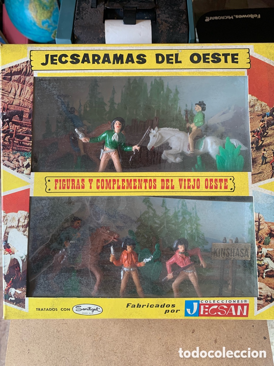 Figuras de goma y PVC: CAJA DOBLE JECSARAMAS DEL OESTE. CAJA ORIGINAL DE JECSAN.