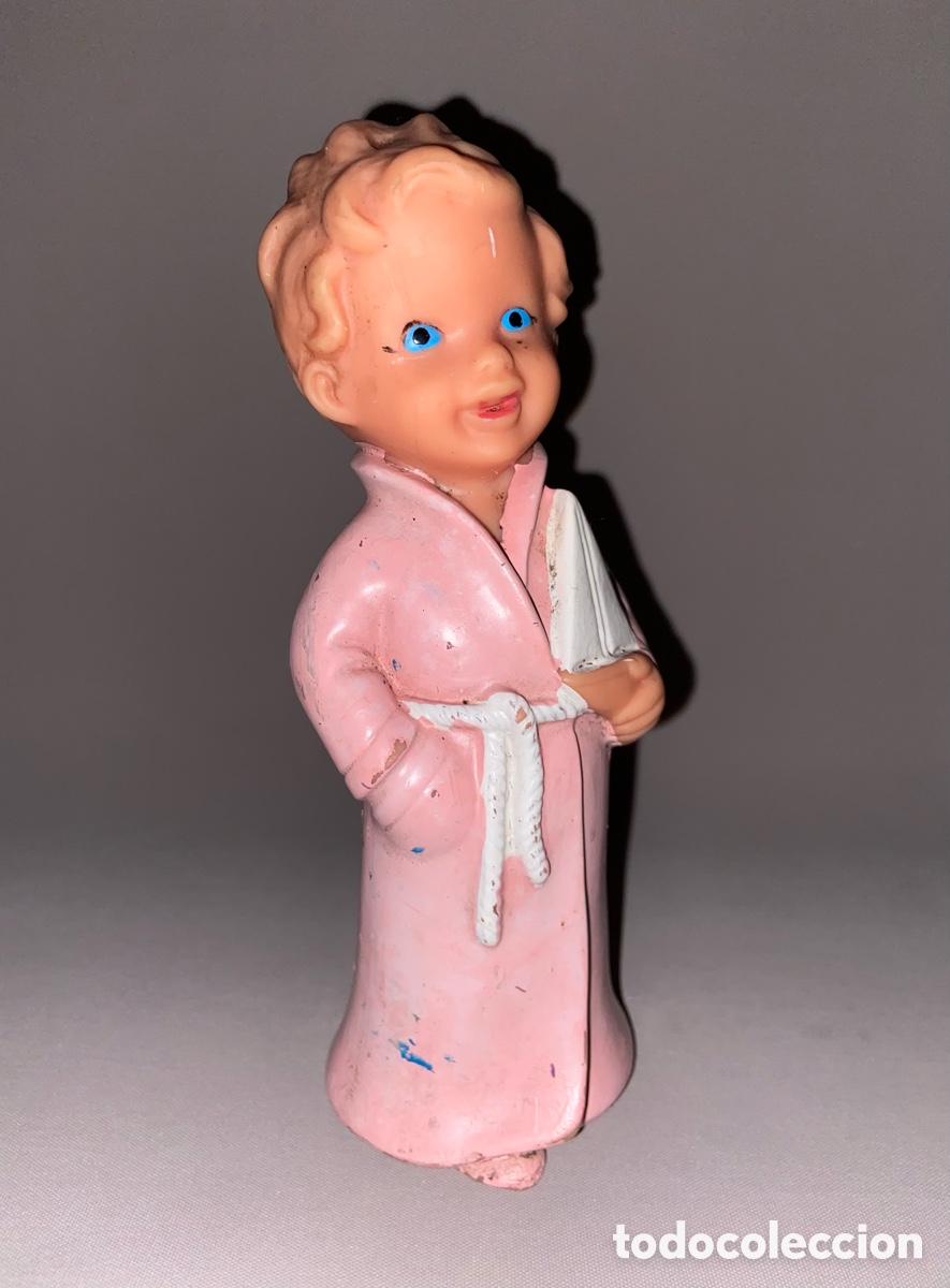 Figuras de goma y PVC: ANTIGUA FIGURA &ldquo; NI&Ntilde;O BARCO &ldquo; DE GOMA A&Ntilde;OS 70