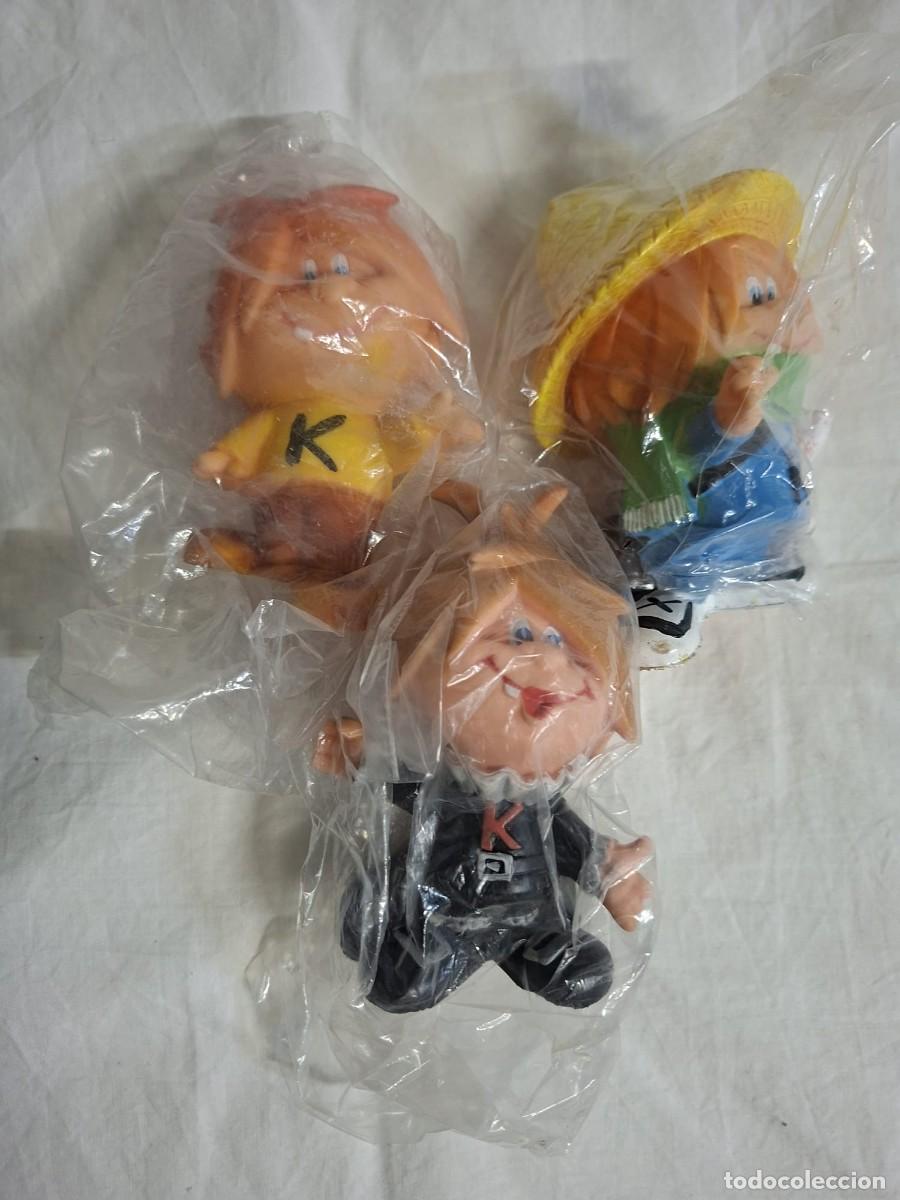 Figuras de goma y PVC: Lote exclusivo de 3 mu&ntilde;ecos Kinito originales (Kina San Clemente) Excelente estado con bolsa