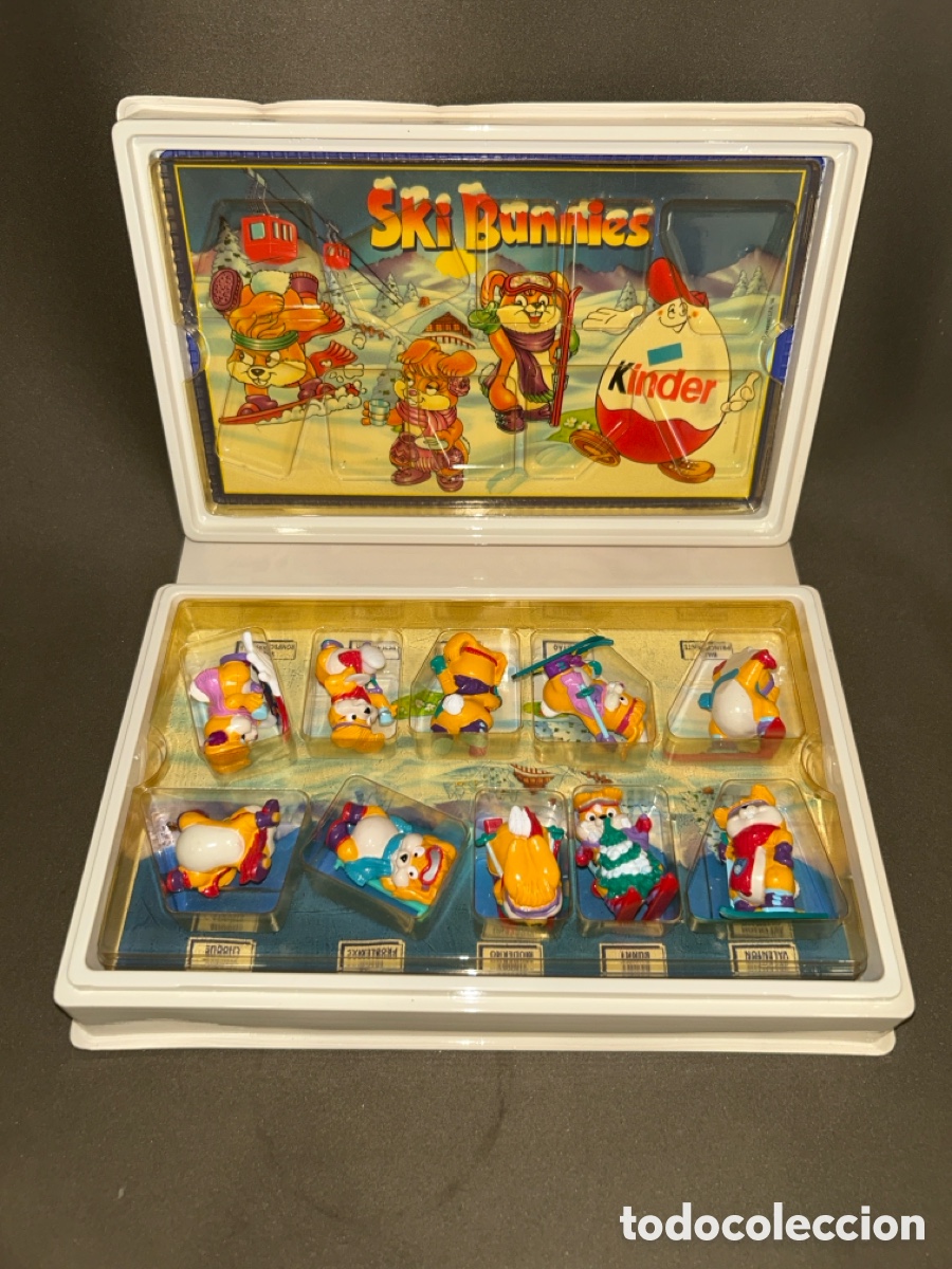 Figuras de goma Kinder: COLECCION COMPLETA FIGURAS KINDER, SKI BUNNIES EN SU CAJA ORIGINAL *VER FOTOS*