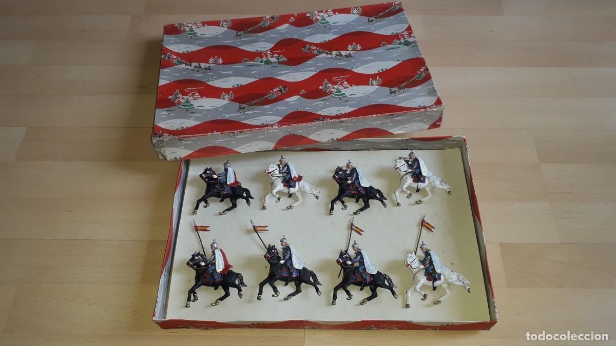 Figuras de goma y PVC: Caja completa Escolta del General&iacute;simo Franco, goma, Teixid&oacute; Spain tipo Pech, original a&ntilde;os 50.