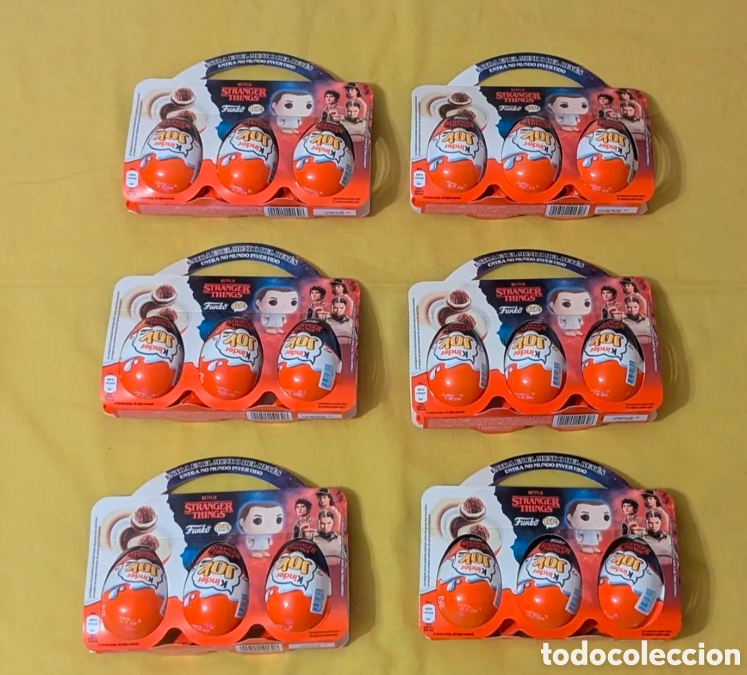 Figuras de goma Kinder: Packs huevos Kinder Joy Stranger Things Funko Pop sin abrir. Netflix. &iquest;Will?