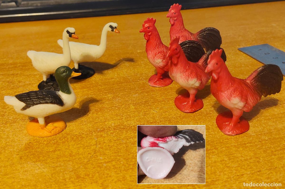 Figuras de goma y PVC: Pollo Gallo Rojo Realista cisne pato Pl&aacute;stico R&eacute;plica Animal Granero - Collectible wildlife gifts