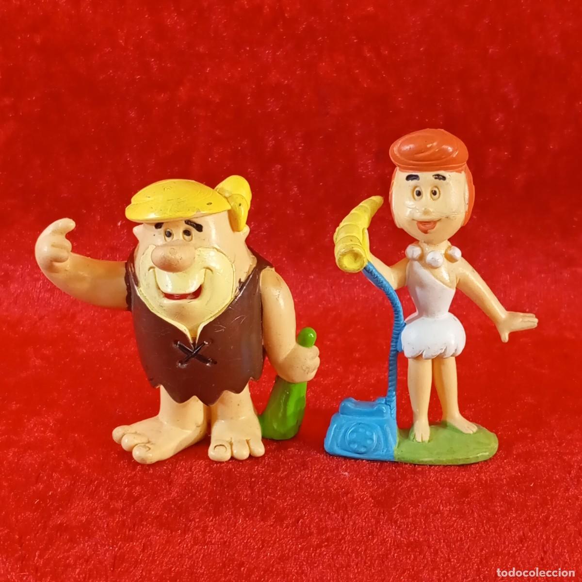 Figuras de goma y PVC: LOTE DE 2 FIGURAS DE PVC - VILMA PICAPIEDRA Y PABLO M&Aacute;RMOL - MINILAND - 6,5 X 6 CM / 2052