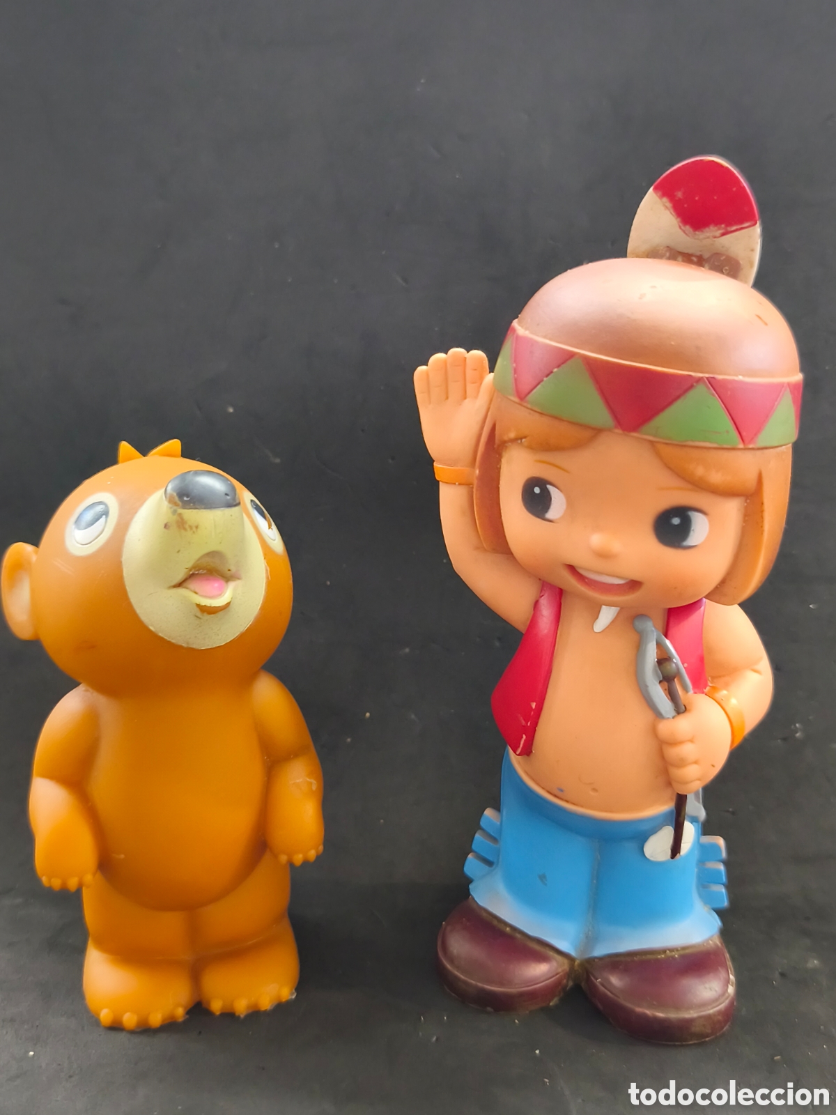 Gummi- und PVC-Figuren: ANTIGUA FIGURA DE PASTICO Y GOMA - JACKIE Y NUCA - EL BOSQUE DE TALLAC A&Ntilde;OS 80