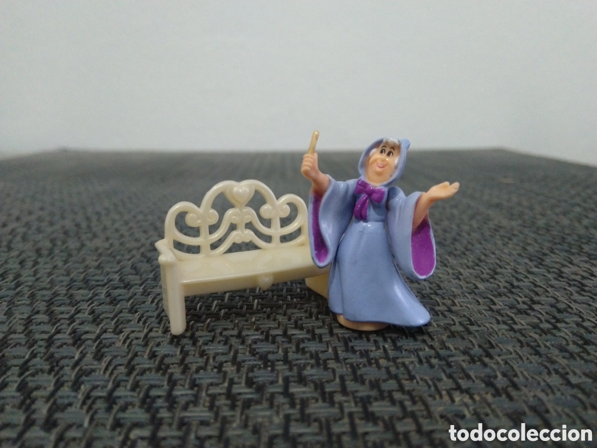 Figuras de goma y PVC: FIGURA PVC POLLY POCKET BLUEBIRD CENICIENTA ORIGINAL DISNEY WALT DISNEY HADA MADRINA Y BANCO
