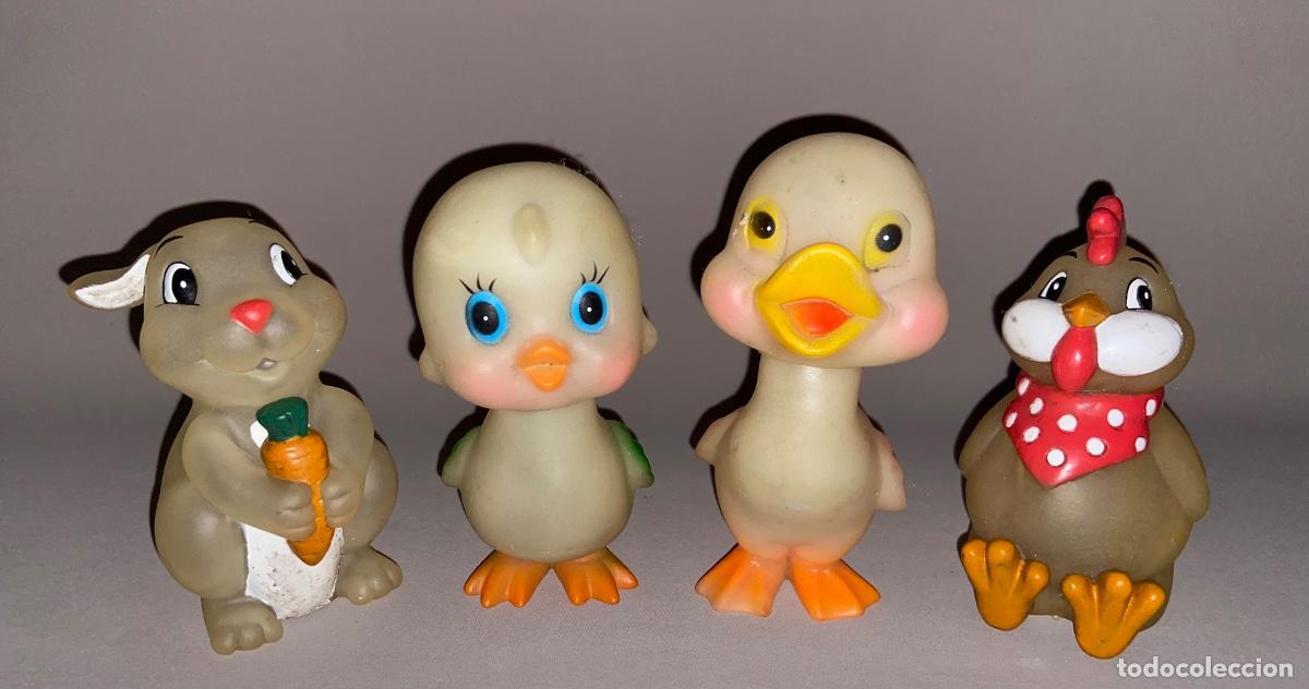Figuras de goma y PVC: ANTIGUO LOTE 4 FIGURAS &ldquo; ANIMALES &ldquo; DE GOMA