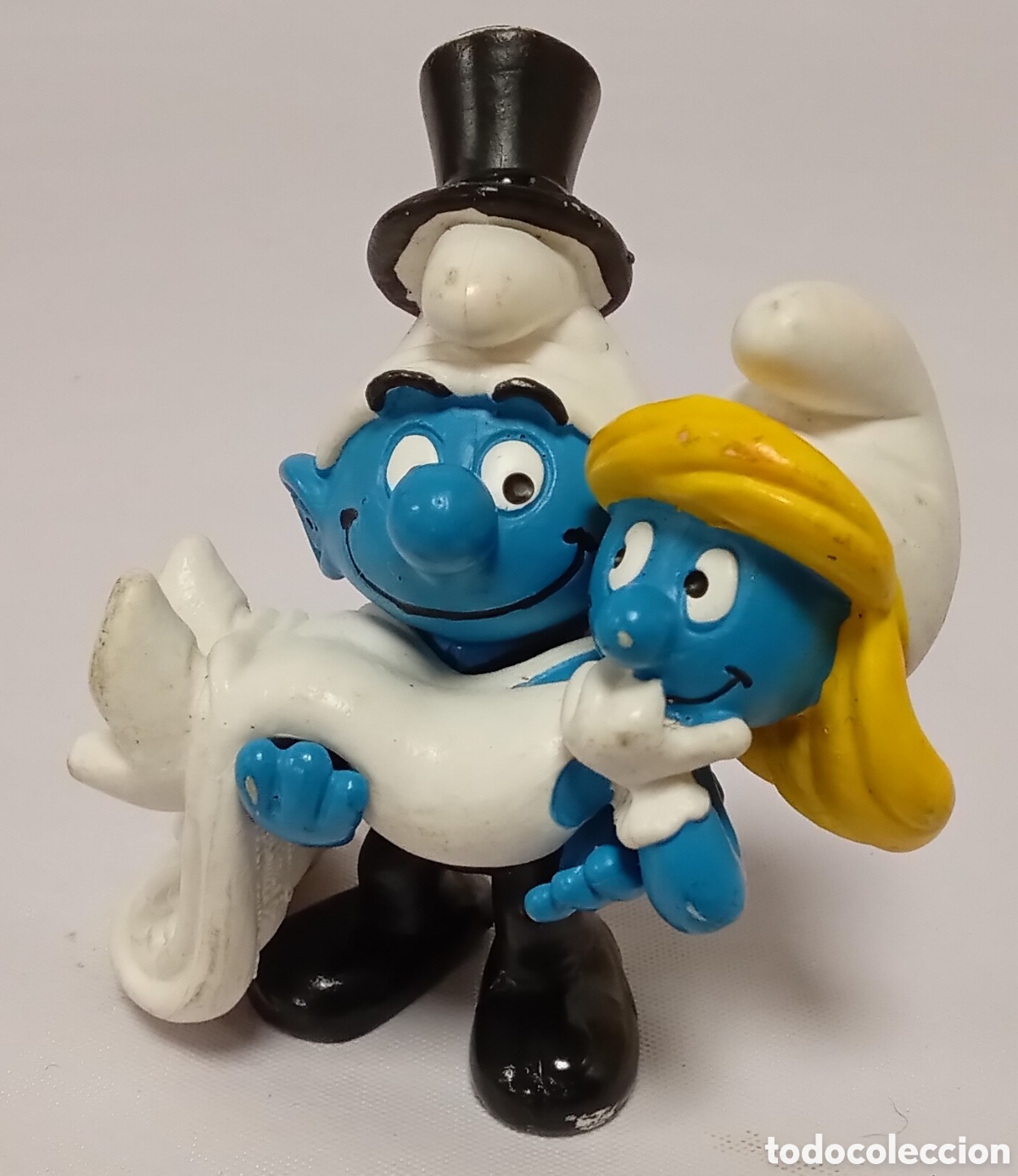 Figuras de goma y PVC: Figura Goma Pitufos Novios Boda Peyo A&ntilde;o 2012 Alemania