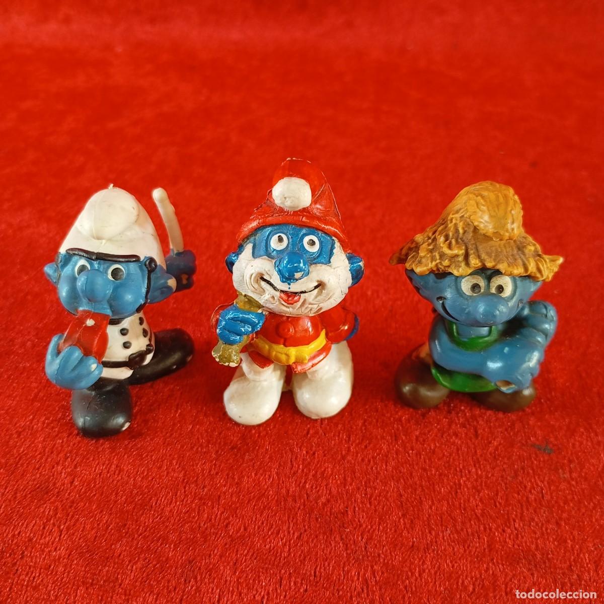 Figuras de goma y PVC: LOTE 3 FIGURAS DE PVC - LOS PITUFOS - PAP&Aacute; PITUFO - SANTA CLAUS - SCHLEICH - 5 X 4 CM APROX / 2112