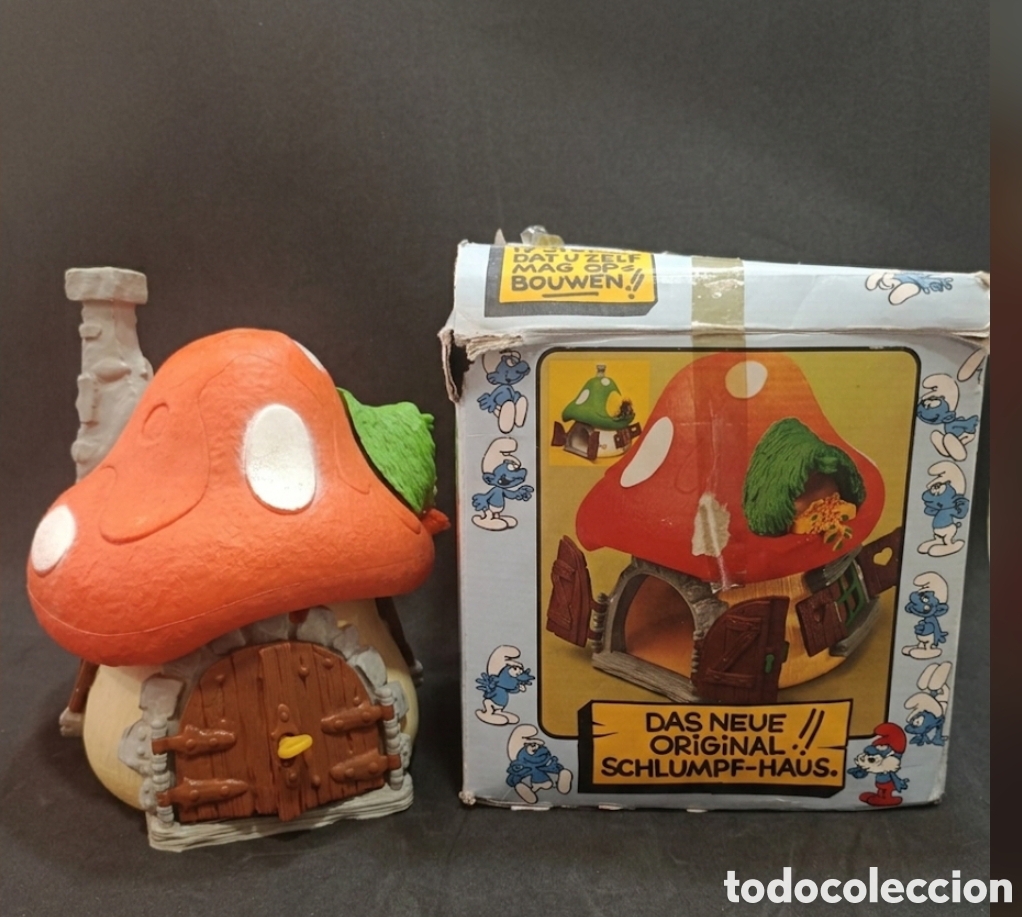 Figuras de goma y PVC: CASA SETA PITUFOS SCHLEICH A&Ntilde;OS 80 + CAJA